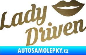 Samolepka Lady driven 002 nápis škrábaný kov zlatý