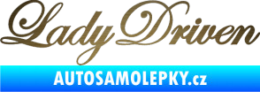 Samolepka Lady driven 003 nápis v řádce škrábaný kov zlatý
