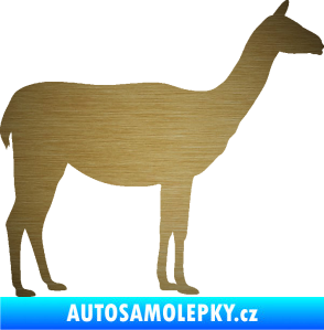 Samolepka Lama 001 pravá škrábaný kov zlatý