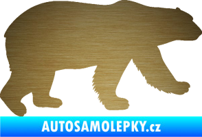Samolepka Lední medvěd 002 pravá škrábaný kov zlatý