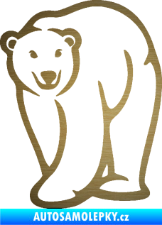 Samolepka Lední medvěd 004 levá škrábaný kov zlatý