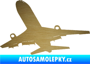 Samolepka Letadlo 007 levá škrábaný kov zlatý