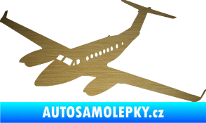 Samolepka Letadlo 010 levá škrábaný kov zlatý