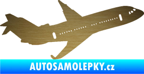 Samolepka Letadlo 013 pravá škrábaný kov zlatý