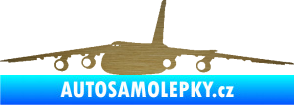 Samolepka Letadlo 015 levá škrábaný kov zlatý