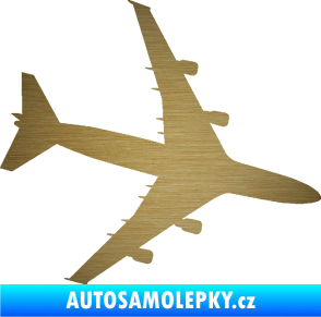 Samolepka letadlo 023 pravá Jumbo Jet škrábaný kov zlatý