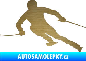 Samolepka Lyžař 012 levá škrábaný kov zlatý