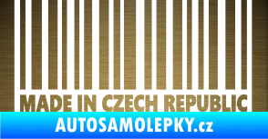 Samolepka Made in Czech republic čárový kód škrábaný kov zlatý