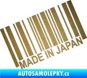 Samolepka Made in Japan 003 čárový kód škrábaný kov zlatý