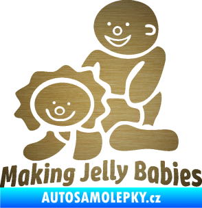 Samolepka Making jelly babies škrábaný kov zlatý