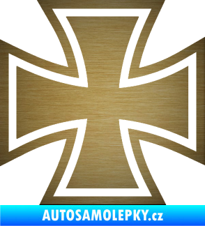 Samolepka Maltézský kříž 001 škrábaný kov zlatý
