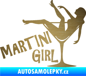 Samolepka Martini girl škrábaný kov zlatý