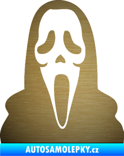 Samolepka Maska 001 scream škrábaný kov zlatý
