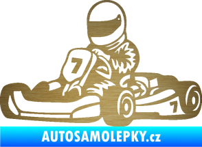 Samolepka Motokára 002 levá škrábaný kov zlatý