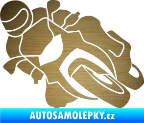 Samolepka Motorka 001 levá silniční motorky škrábaný kov zlatý