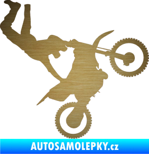 Samolepka Motorka 008 pravá motokros freestyle škrábaný kov zlatý