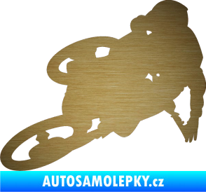 Samolepka Motorka 026 levá motokros freestyle škrábaný kov zlatý