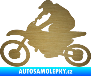 Samolepka Motorka 031 levá motokros škrábaný kov zlatý