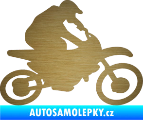 Samolepka Motorka 031 pravá motokros škrábaný kov zlatý