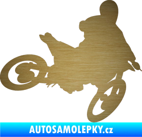 Samolepka Motorka 034 pravá motokros škrábaný kov zlatý