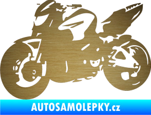 Samolepka Motorka 041 levá road racing škrábaný kov zlatý