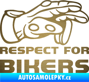 Samolepka Motorkář 014 pravá respect for bikers škrábaný kov zlatý