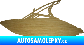 Samolepka Motorový člun 001 levá škrábaný kov zlatý