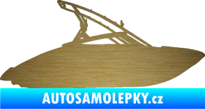 Samolepka Motorový člun 001 pravá škrábaný kov zlatý