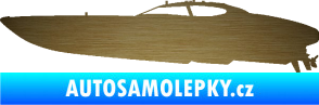 Samolepka Motorový člun 002 levá škrábaný kov zlatý