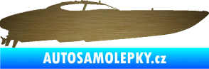 Samolepka Motorový člun 002 pravá škrábaný kov zlatý