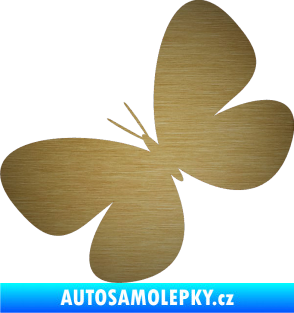 Samolepka Motýl 005 levá škrábaný kov zlatý