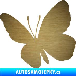 Samolepka Motýl 009 levá škrábaný kov zlatý