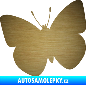 Samolepka Motýl 011 levá škrábaný kov zlatý
