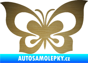 Samolepka Motýl 013 škrábaný kov zlatý