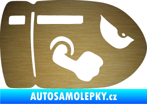 Samolepka Náboj 001 pravá škrábaný kov zlatý
