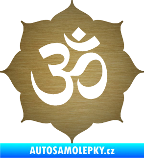Samolepka Náboženský symbol Hinduismus Óm 002 škrábaný kov zlatý