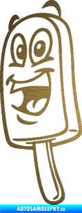 Samolepka Nanuk 001 levá s obličejem škrábaný kov zlatý