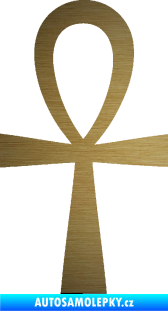 Samolepka Nilský kříž Ankh škrábaný kov zlatý