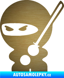 Samolepka Ninja baby 001 levá škrábaný kov zlatý
