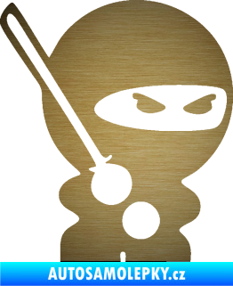 Samolepka Ninja baby 001 pravá škrábaný kov zlatý