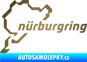 Samolepka Nurburgring škrábaný kov zlatý