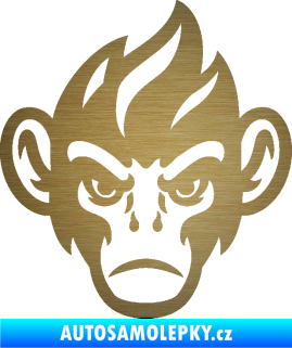 Samolepka Opičák 002 pravá škrábaný kov zlatý