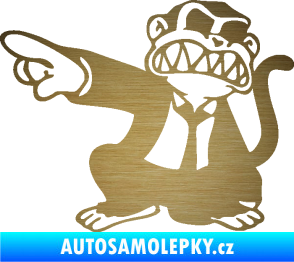 Samolepka Opičák JDM levá škrábaný kov zlatý