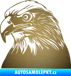 Samolepka Orel 007 levá  škrábaný kov zlatý