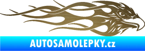 Samolepka Orel 016 pravá v plamenech škrábaný kov zlatý