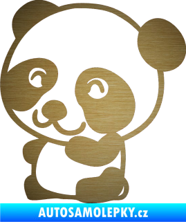Samolepka Panda 002 levá škrábaný kov zlatý