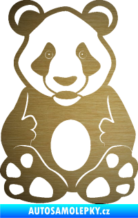 Samolepka Panda 006  škrábaný kov zlatý