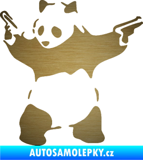 Samolepka Panda 007 levá gangster škrábaný kov zlatý
