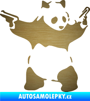 Samolepka Panda 007 pravá gangster škrábaný kov zlatý
