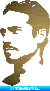 Samolepka Paul Walker 004 levá škrábaný kov zlatý